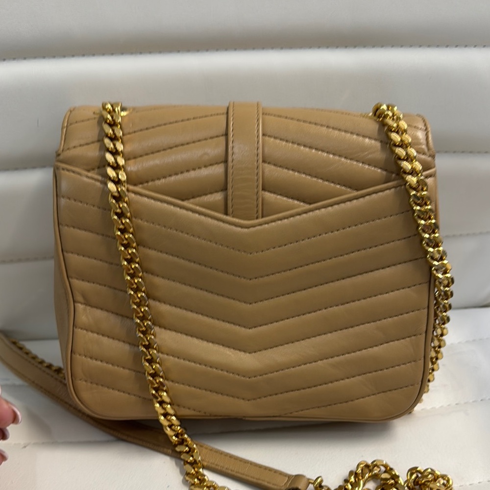 Saint Laurent Beige Quilted Crossbody Bag - Picture 5 of 8